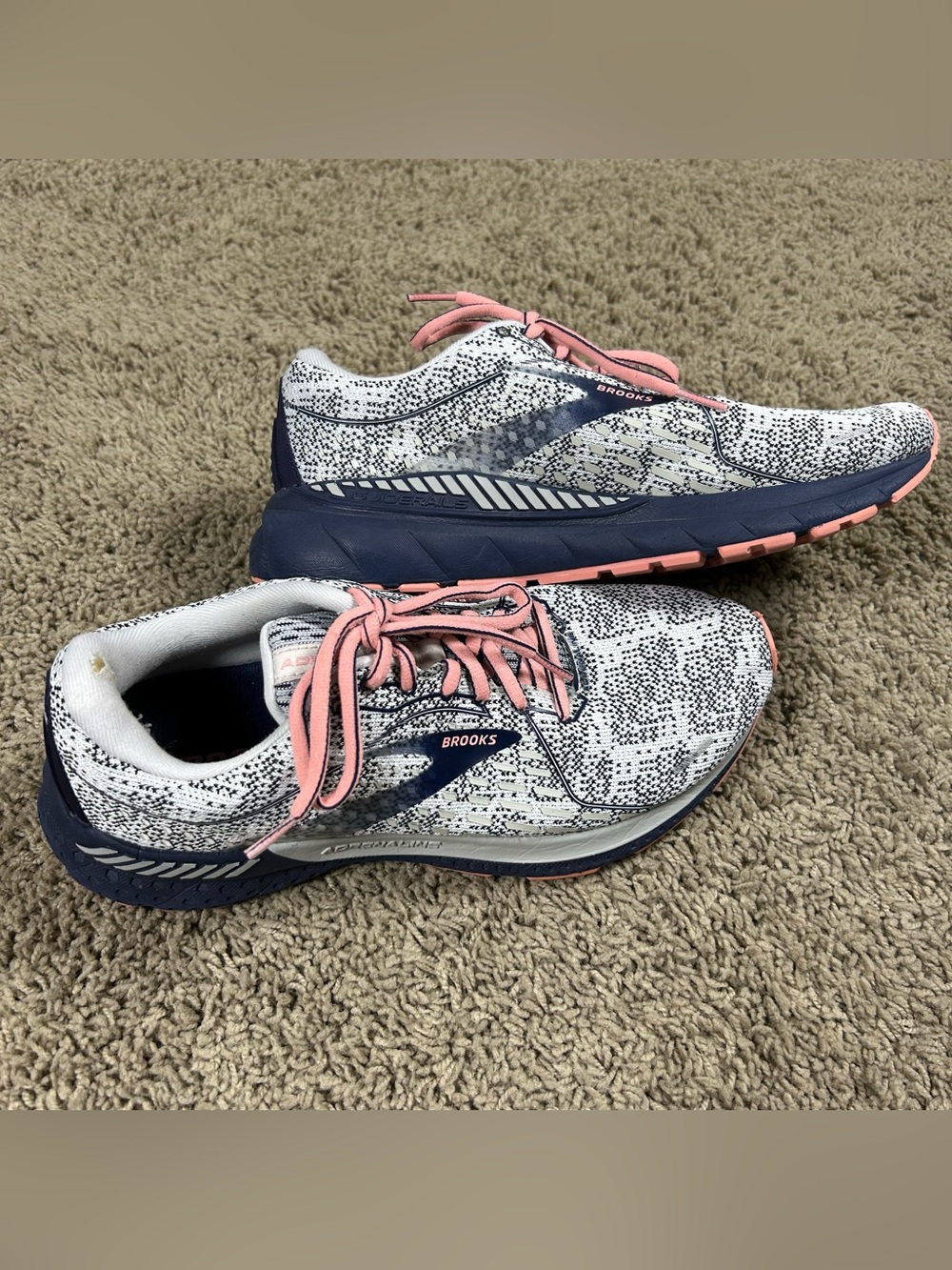 Brooks Adrenaline GTS 21 Shoes Womens 9.5B Peacoat/Coral Support Running Sneaker